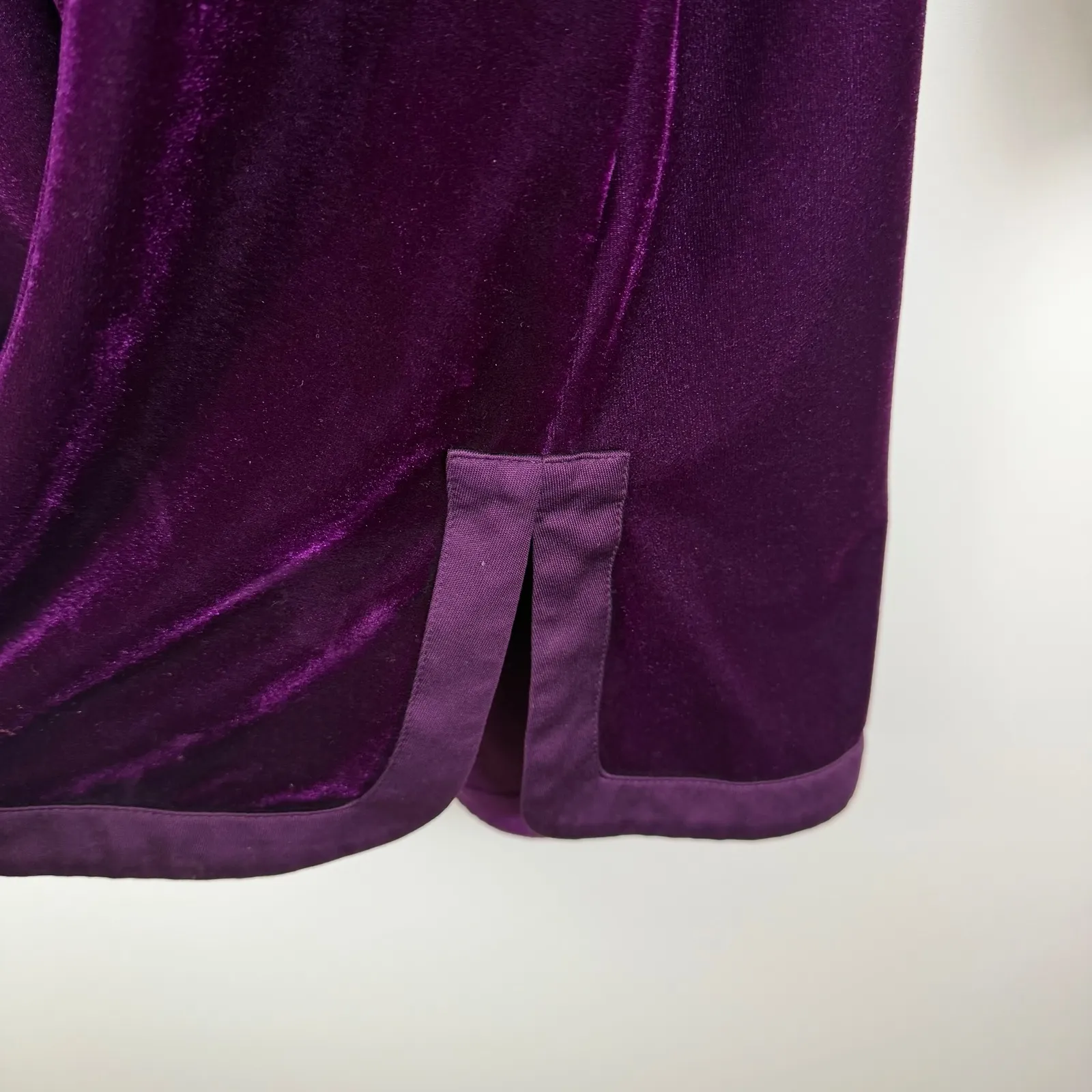 Soft Surroundings Velvet Tunic Top Sz L/XL Purple Soft Comfy Royal Holiday Boho - Image 2