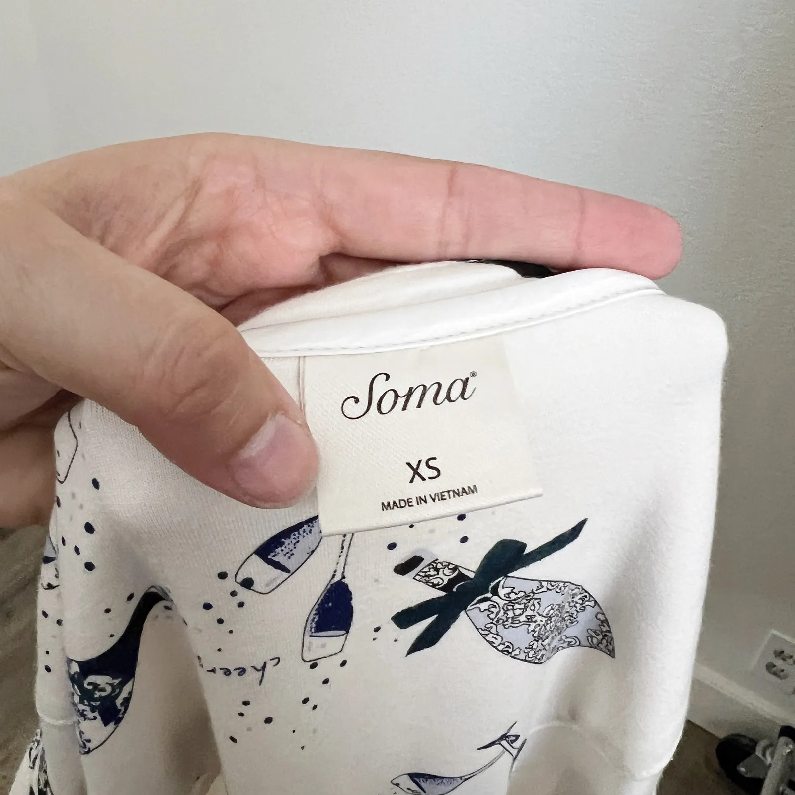 [Soma] White Cheers Champagne Cool Nights Jersey Scoop Neck Sleepshirt Size XS - Image 11