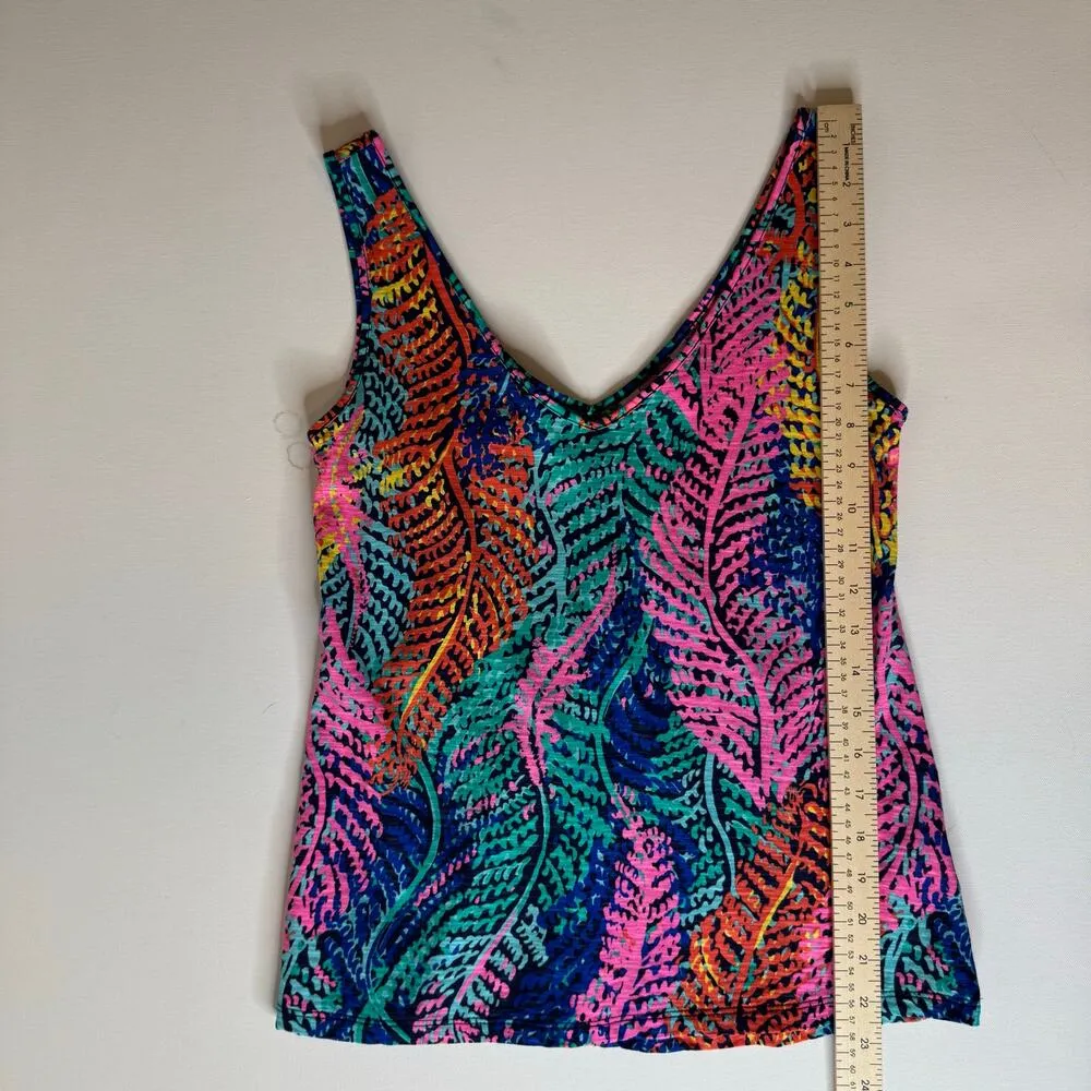 Lilly Pulitzer Womens Gigi V-Neck Tank Top in Electric Feel Sz XS Vacation Beach - Image 8