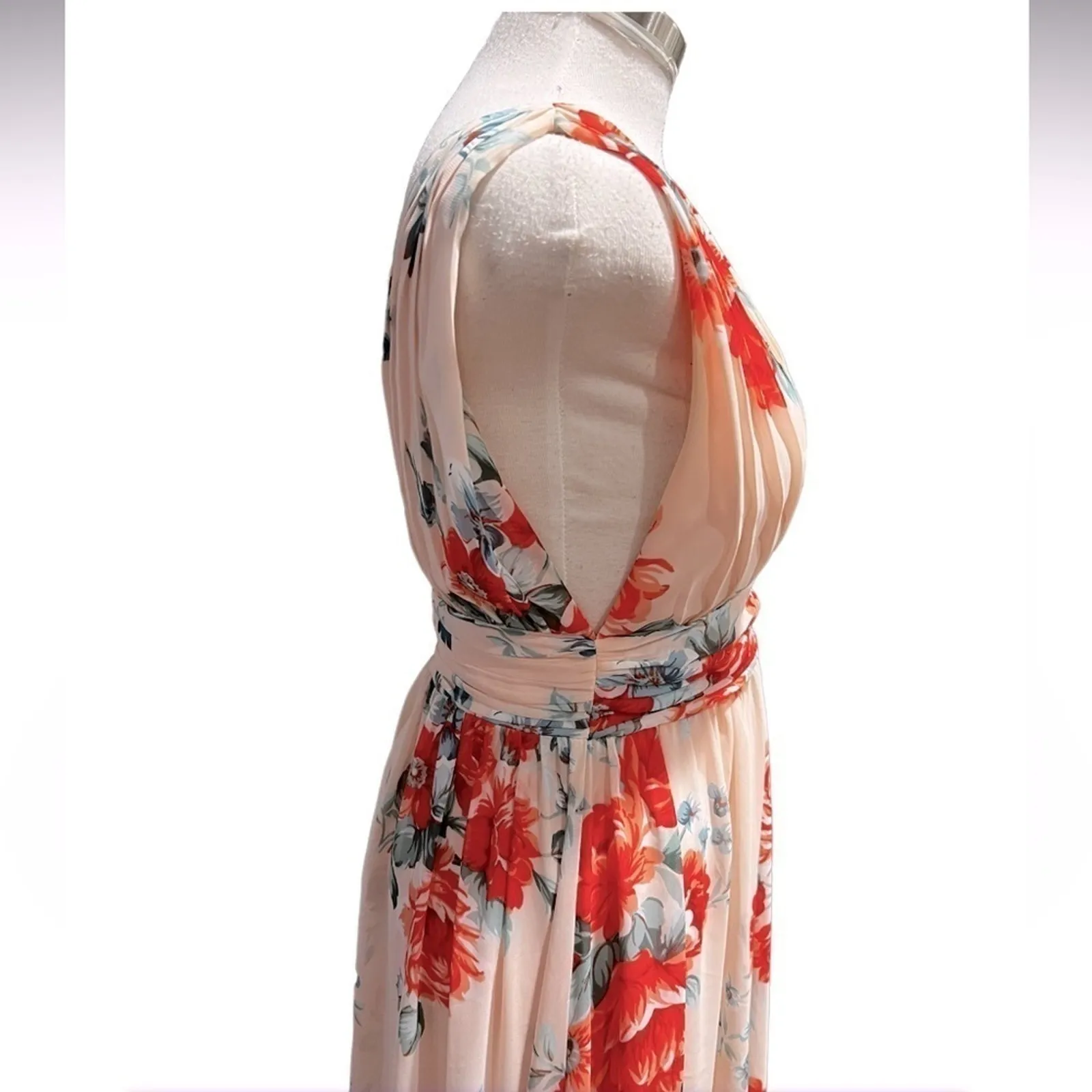 LULU’S Garden Meandering Blush Floral Print Maxi Dress Size S - Image 7