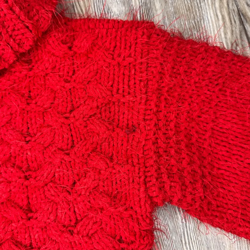 Sleeping on Snow Anthropologie Womens Turtleneck Chunky Red Knit Sweater Small - Image 5