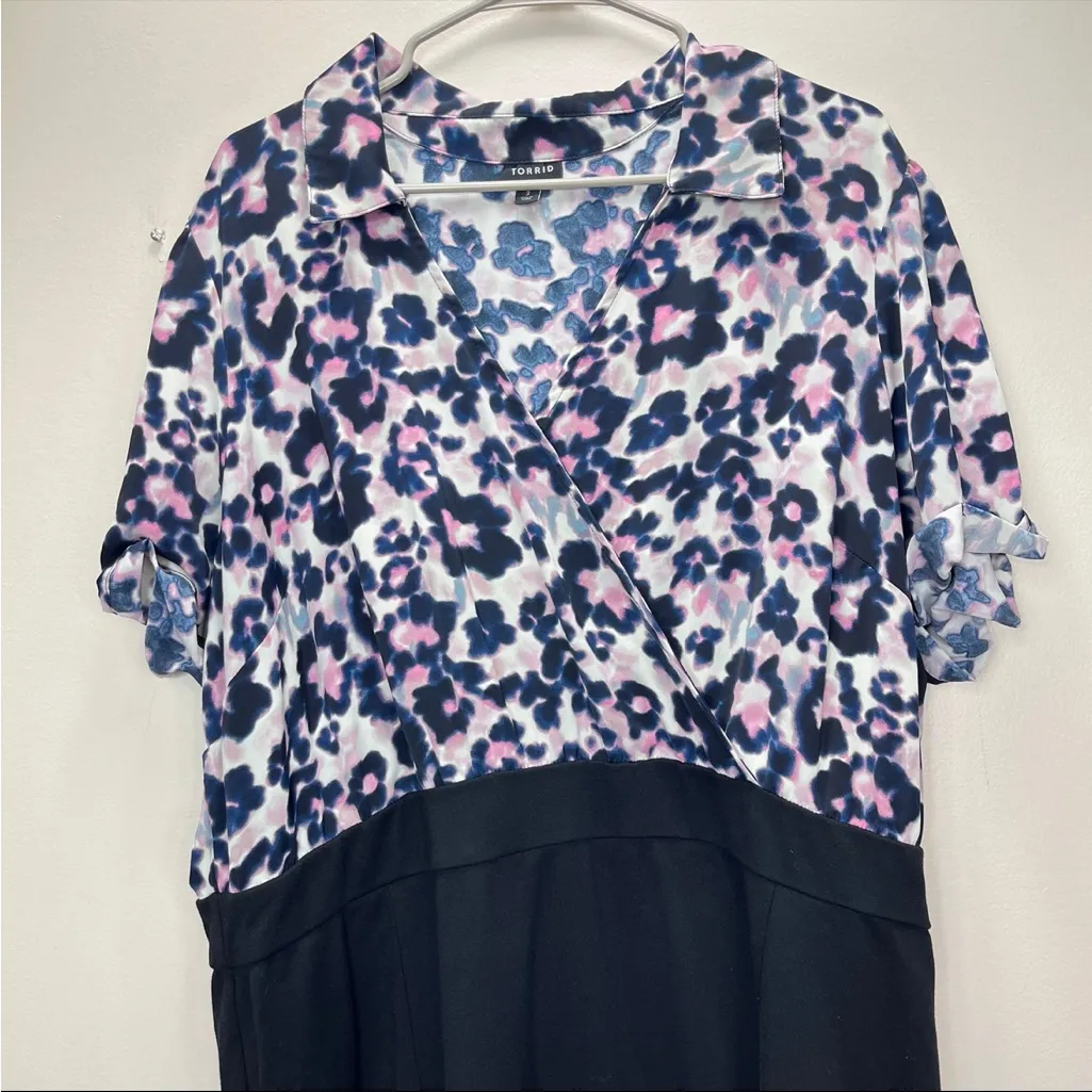 Torrid Black Floral Ponte Studio Crepe Short Sleeve Bodycon Dress 3X‎ - Image 7