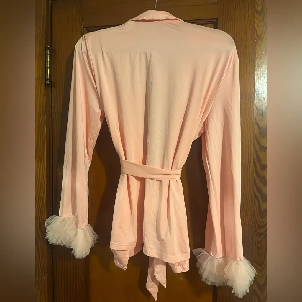 Elegant Pink Women's Set with Tulle Cuffs Size M - Image 2