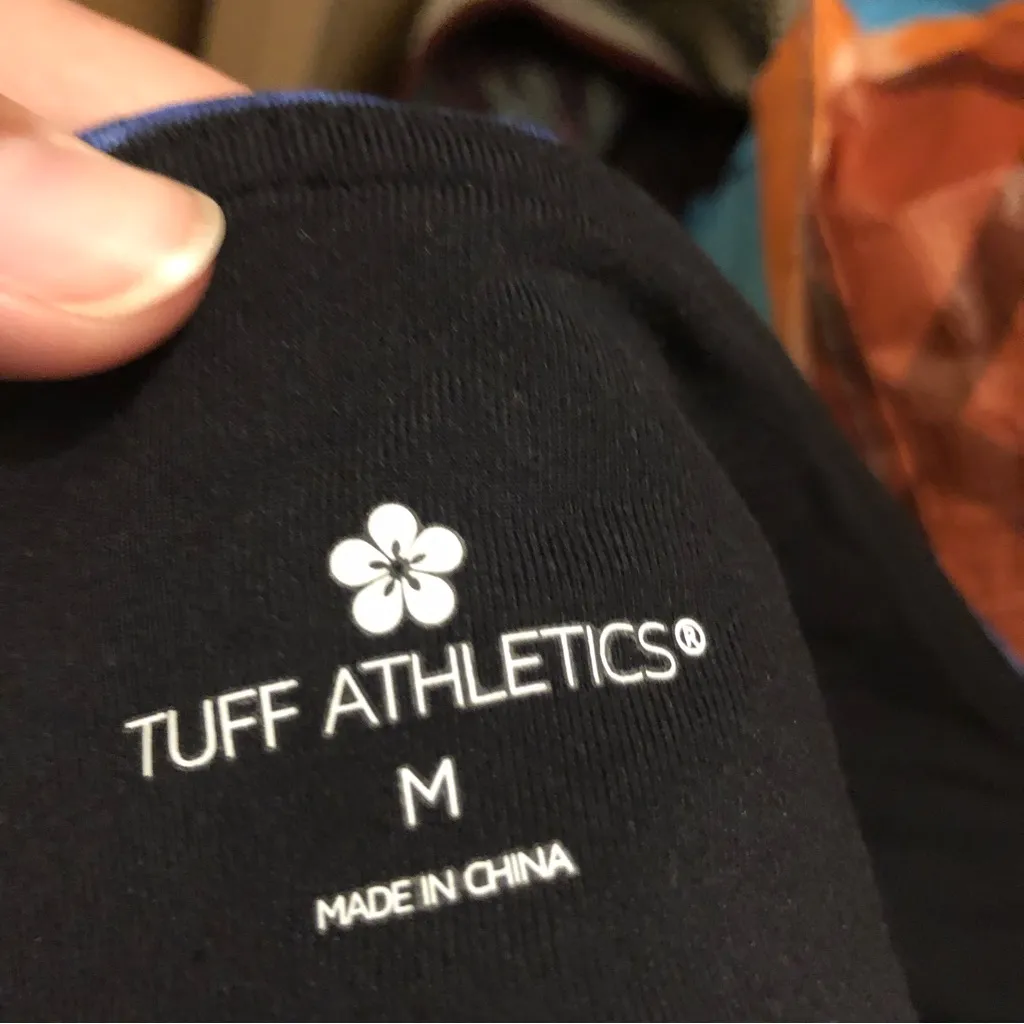 Tuff Athletics blue geometric print athletic leggings women’s medium stretch - Image 9