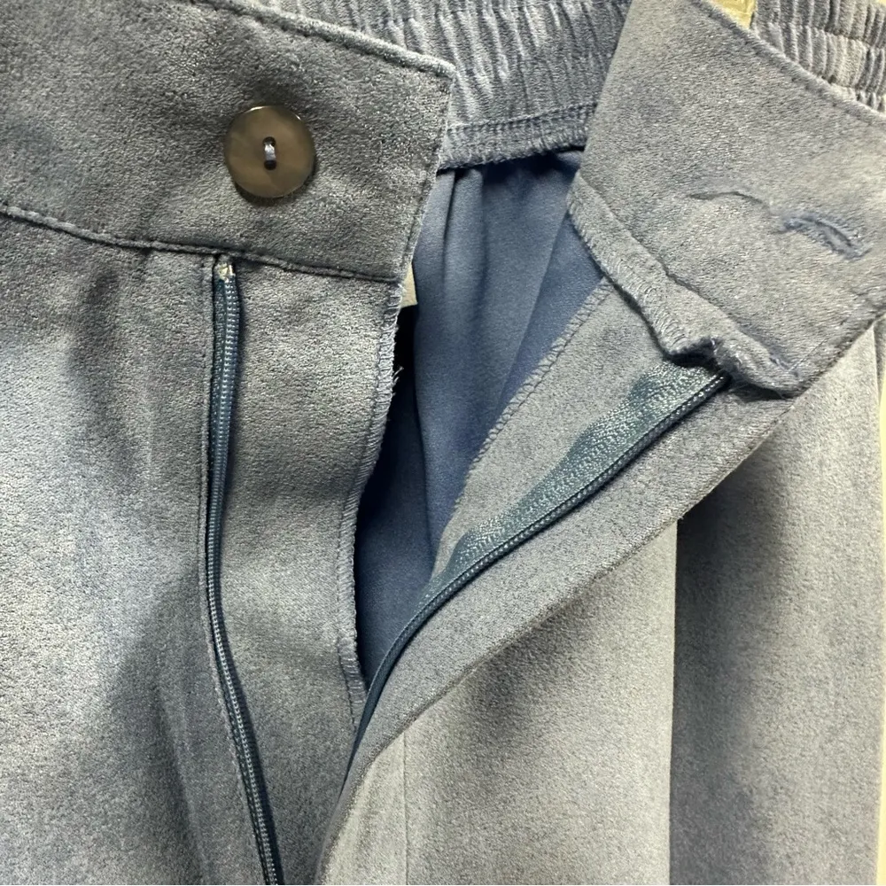 3 Piece Set Maggie Sweet Blue Sueded Pantsuit Pant Top and Blazer Womens 1X - Image 12