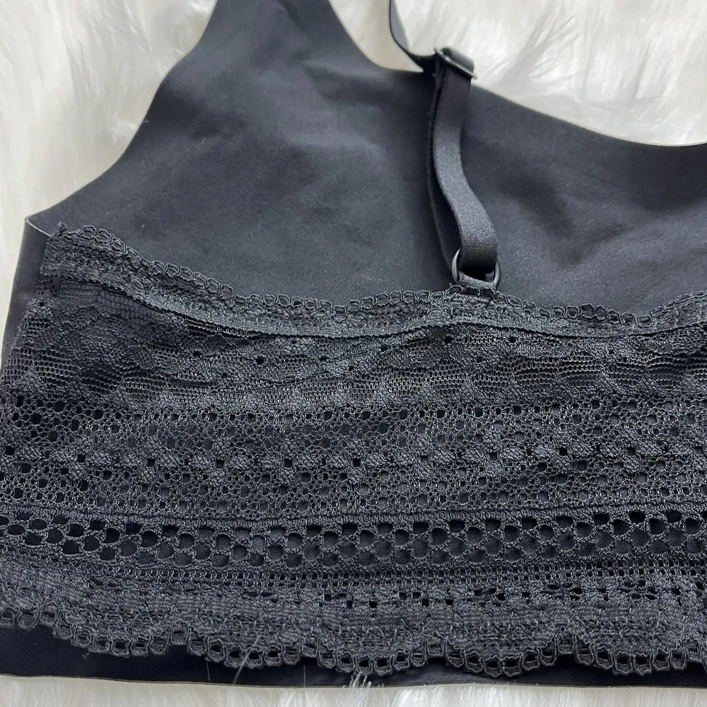 Victorias Secret‎ Bra Women L Black Bralette Unlined Lace Back Lounge Comfort - Image 5