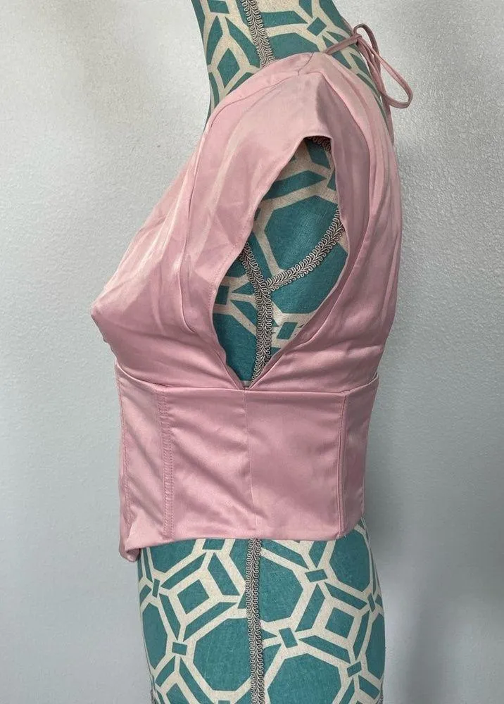 White Fox Boutique White Fox Dusty Pink Corset Bustier Top size Medium - Image 3