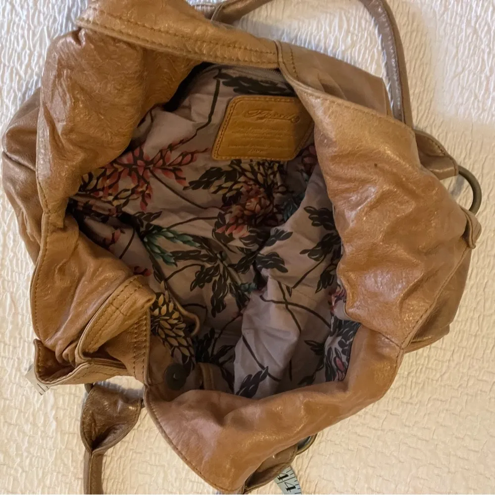 Fossil Women's Tan Leather Shoulder Bag Purse Casual - Image 7