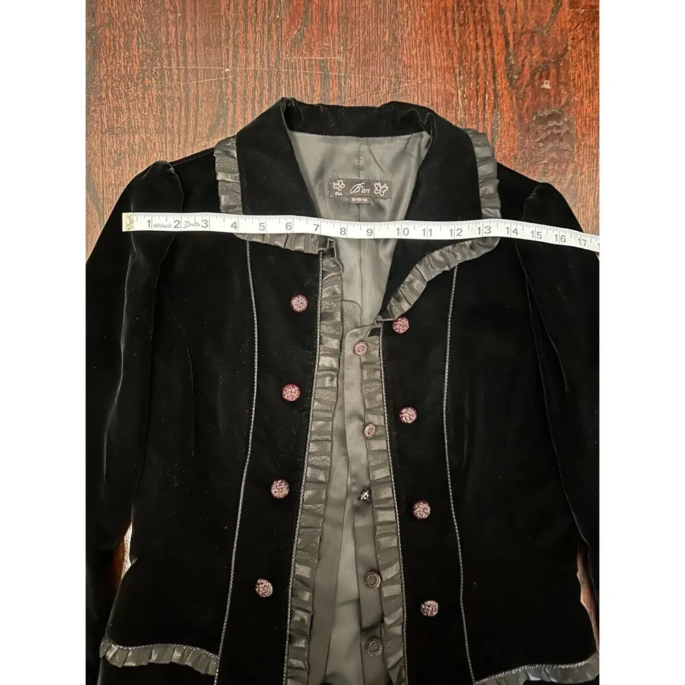 STUNNING Vintage Blazer with Ruffles Blue - Image 5