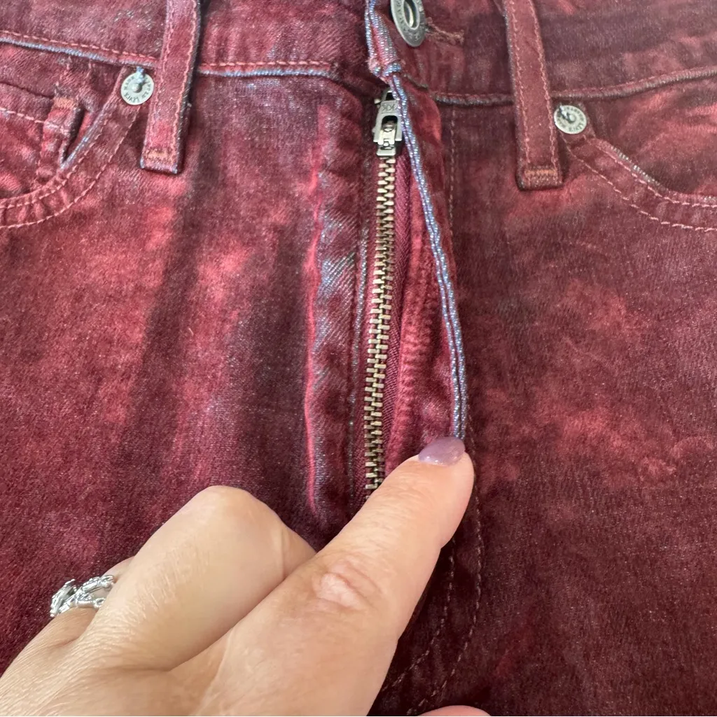 Levi’s Made & Crafted 721 High Rise Skinny size 27 Flocked Velvet Denim Jeans - Image 5