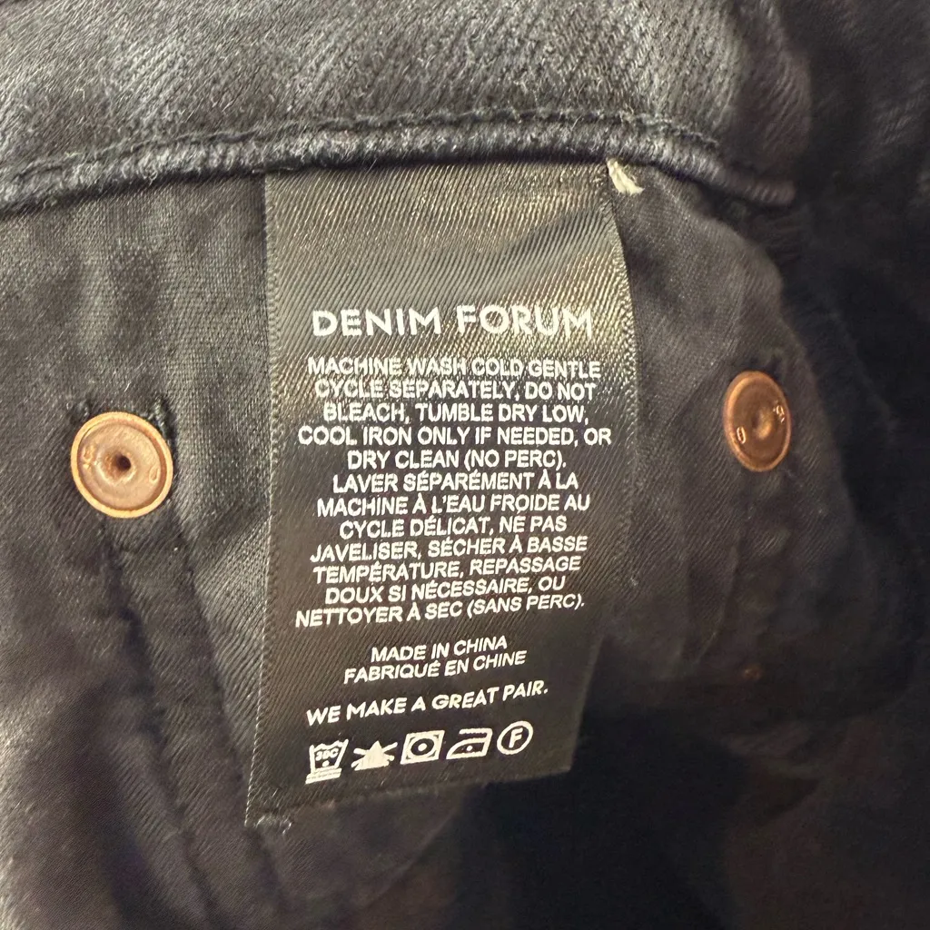 Denim Forum The Arlo High Rise Straight Jean in Black Size 26 x 26 L‎ - Image 11