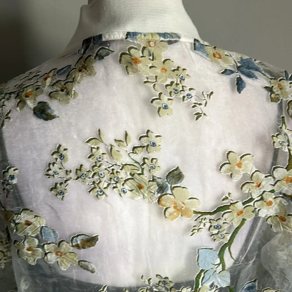 Zara Basic Collection Women’s Sheer floral Print Bomber Spring Summer Jacket - Image 7