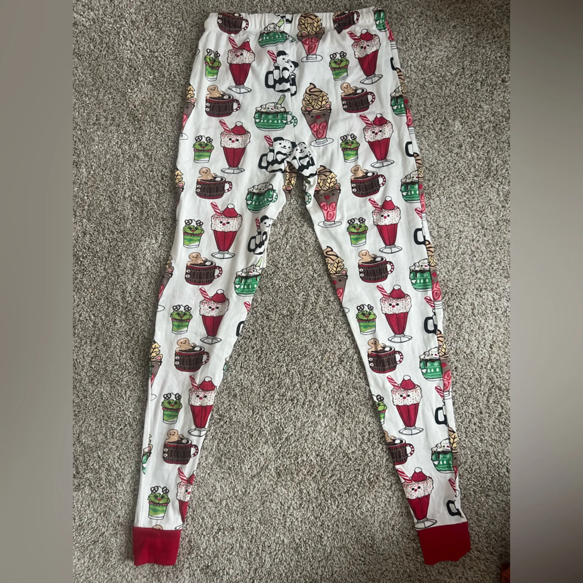 Honest Co Organic Holiday Snow Shakes Small Women’s Jogger Pajama Pants Red - Image 6