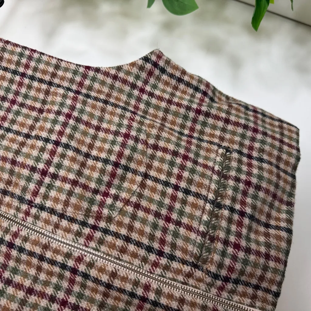 Vintage VTG Marsh Landing Cropped Plaid Wool Blend Vest size S Small - Image 11