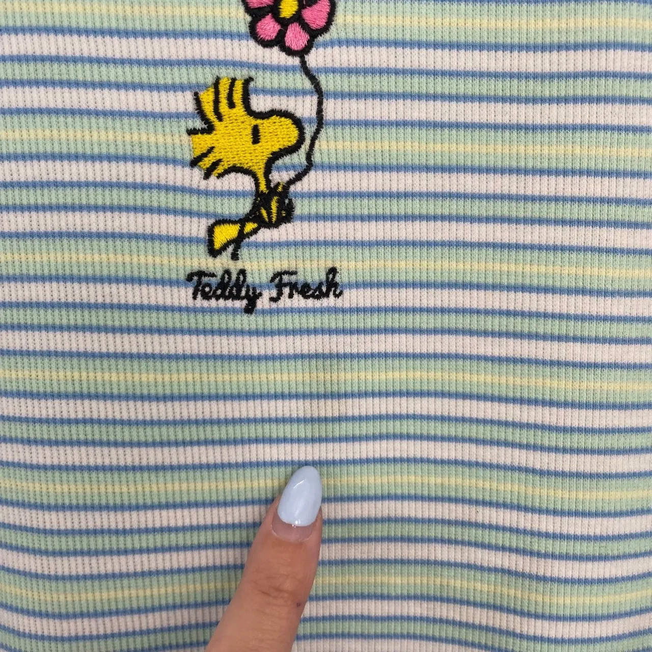 Teddy Fresh x Peanuts Women's Striped Woodstock‎ Ribbed Tank Top Size 1X - Image 7