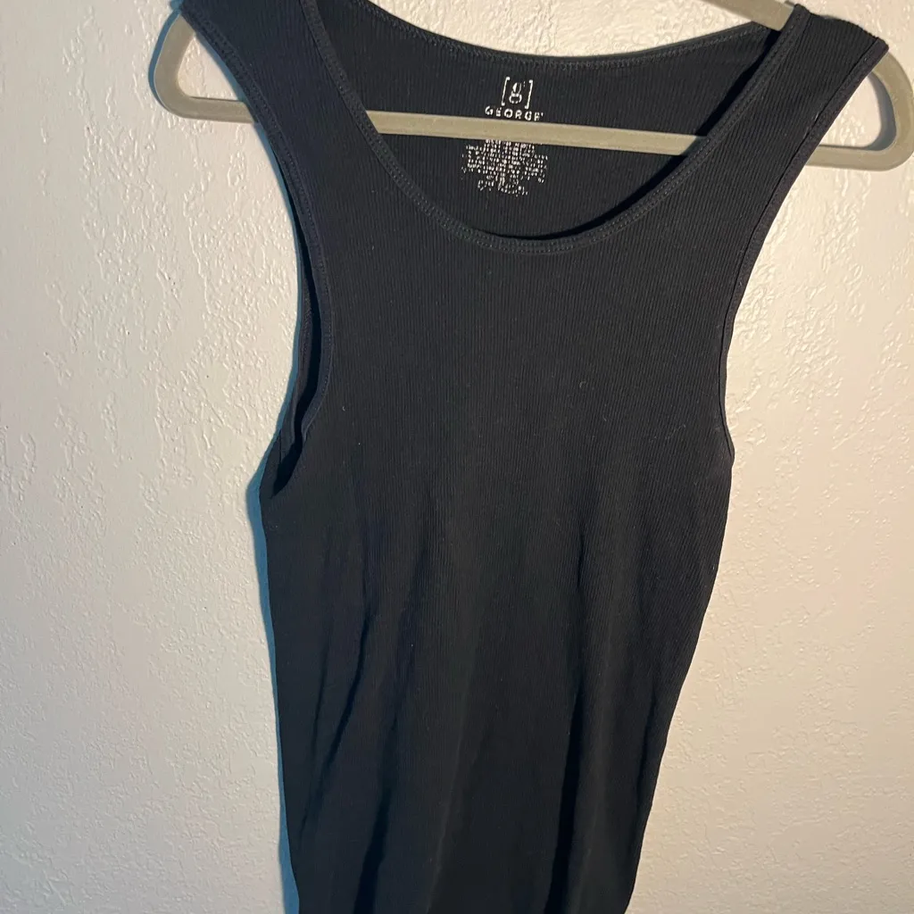 George Black Fitted Sleeveless Tank Top SZ L Causal Activewear Loungewear Shirt Size L - Image 5