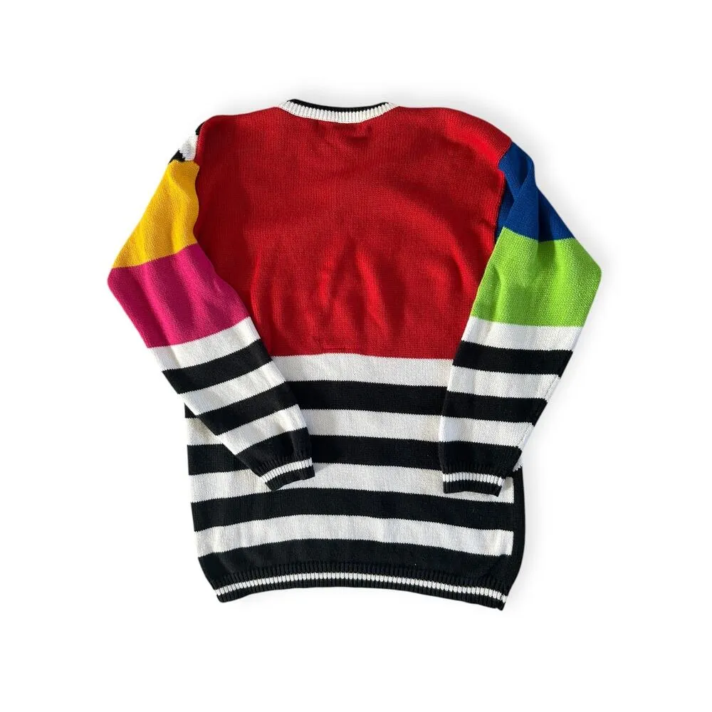 Vintage I.B. Diffusion 90s Colorful Beaded Geometric Patterned Sweater Dress M Size M - Image 3