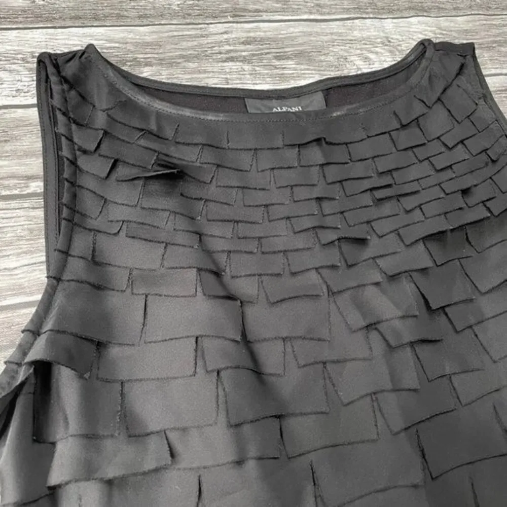 Alfani Sleeveless Flutter Front Flapper Style Mini Dress 4 LBD Black Dress Short - Image 5