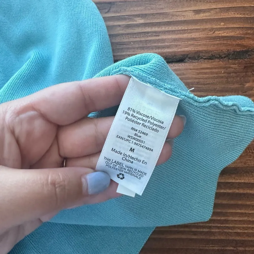 Free Assembly Women's Light Blue Knit V Neck Sleeveless Swing Dress Size Medium - Image 8