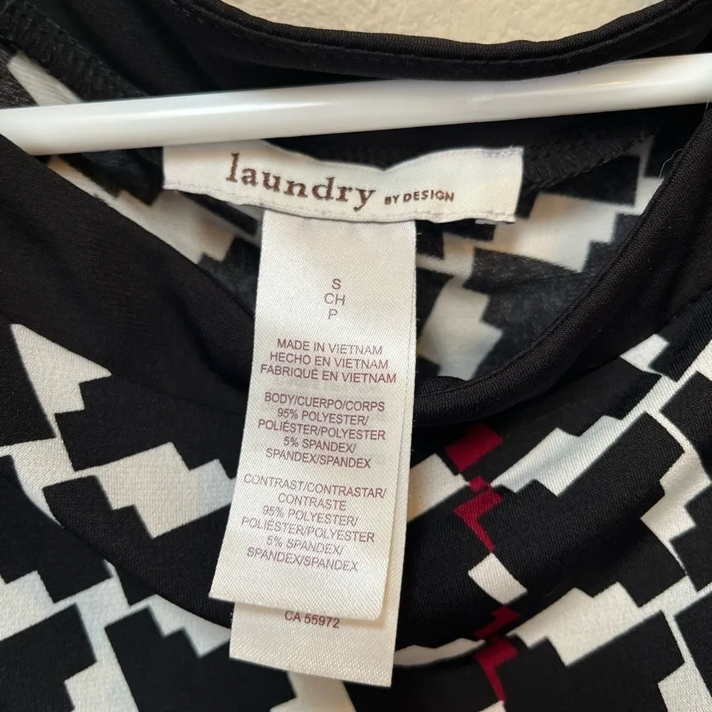 Laundry by Design Women’s Geometric Wearable Art Long Sleeve Stretch Dress Small - Image 7