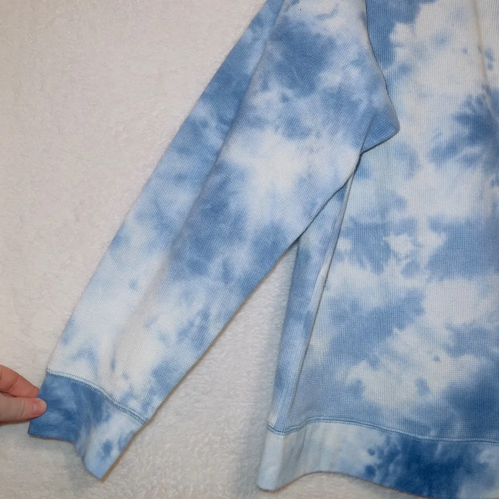 Splendid Blue Tie Dye Long Sleeve Thermal Top size XL - Image 4