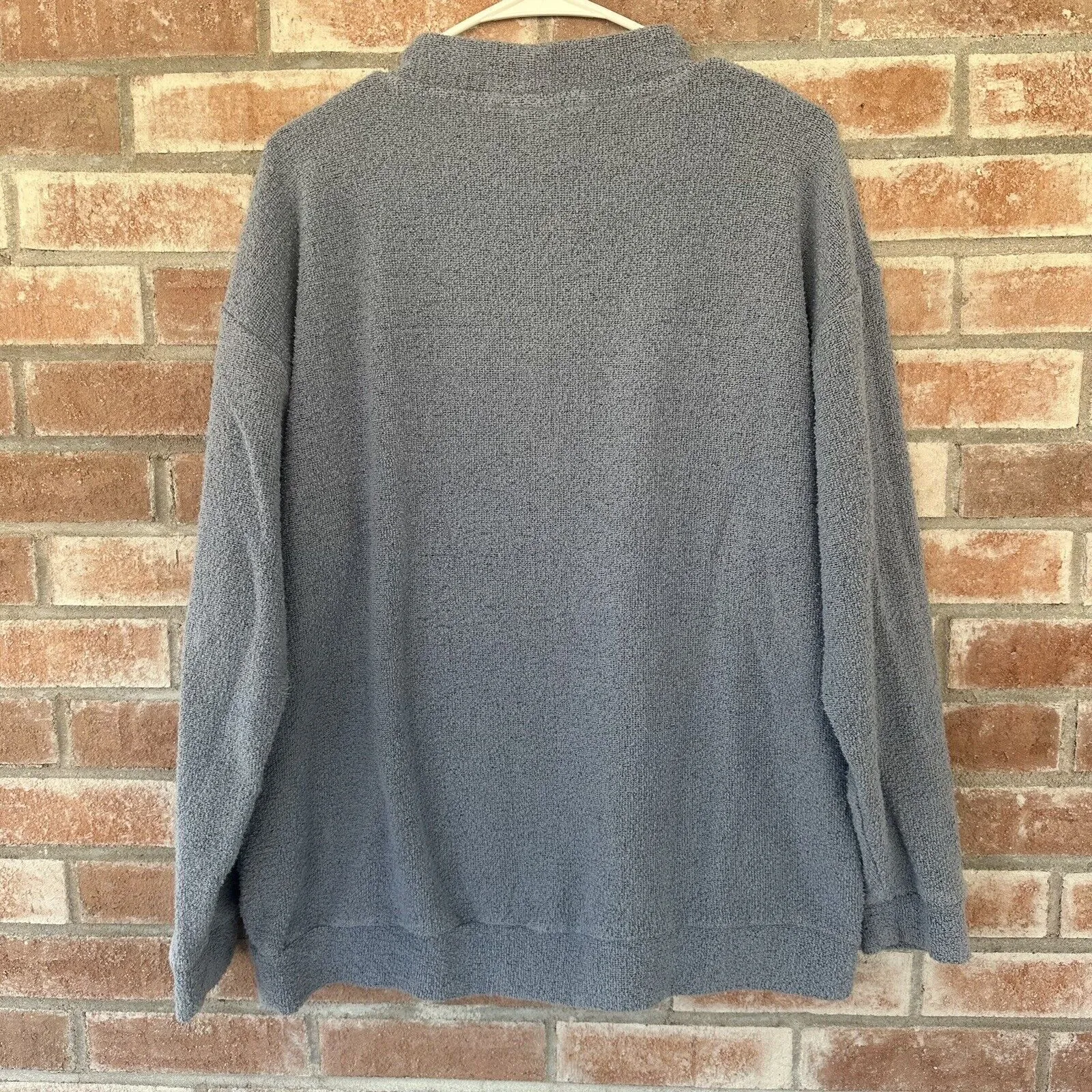 Victoria’s Secret PINK Terry Cloth Crewneck Sweatshirt Blue Medium - Image 5