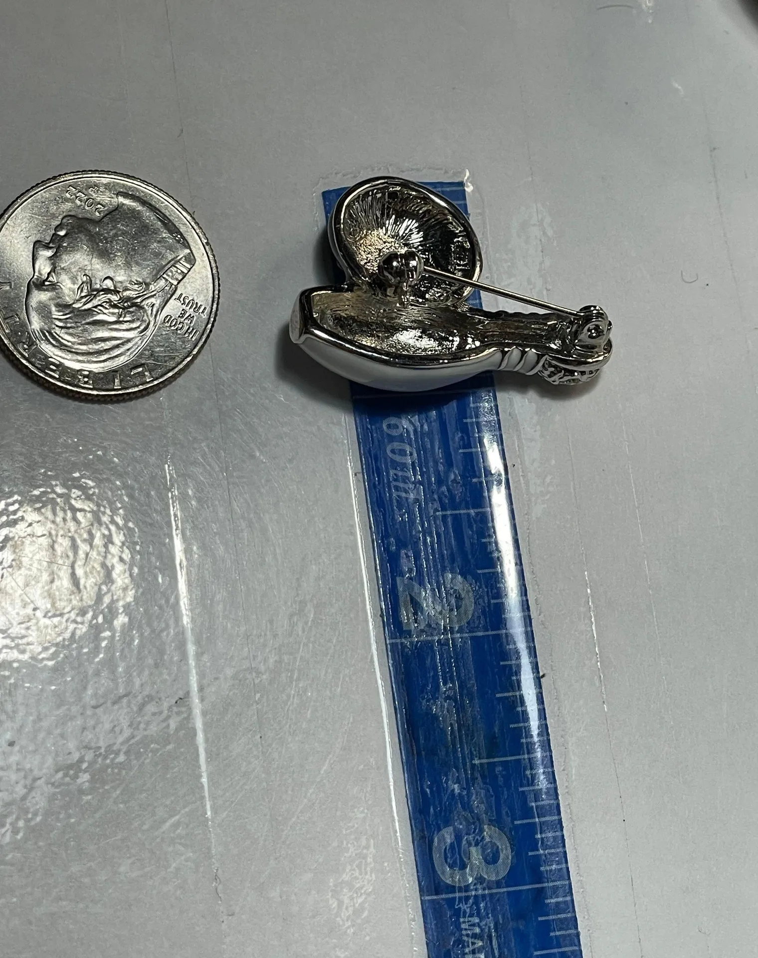 White Enamel Bowling Pin & Black Enamel Bowling Ball Brooch - Image 4