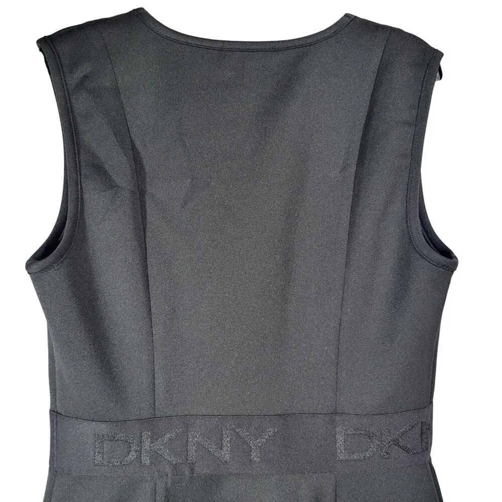 DKNY Women Black‎ Sleeveless Zipper Fit Flare Knee Length Dress XS - Image 5
