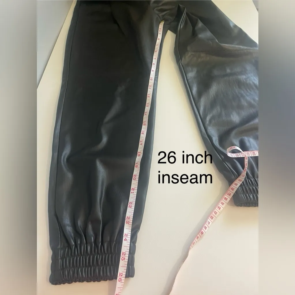 Zara Faux Leather Jogger Pants - Image 8