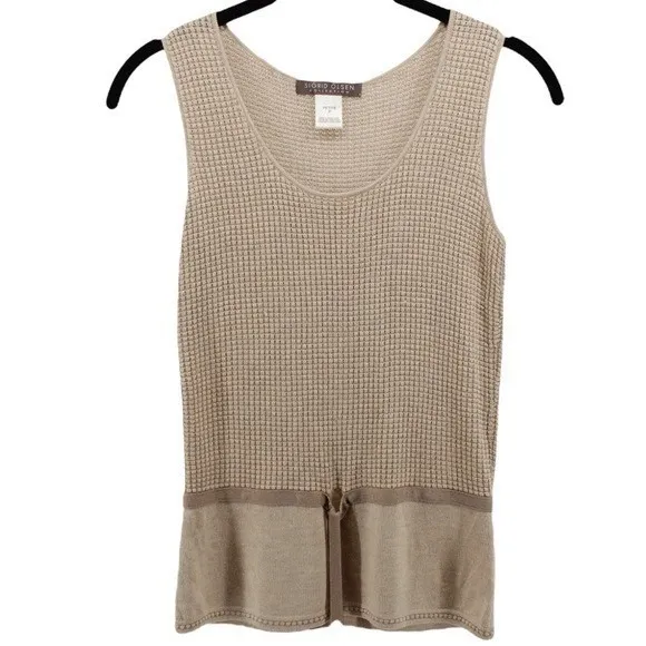 Sigrid Olsen Knit Granola Girl Cottagecore Coastal Tank Silk Cashmere Blend SP - Image 2