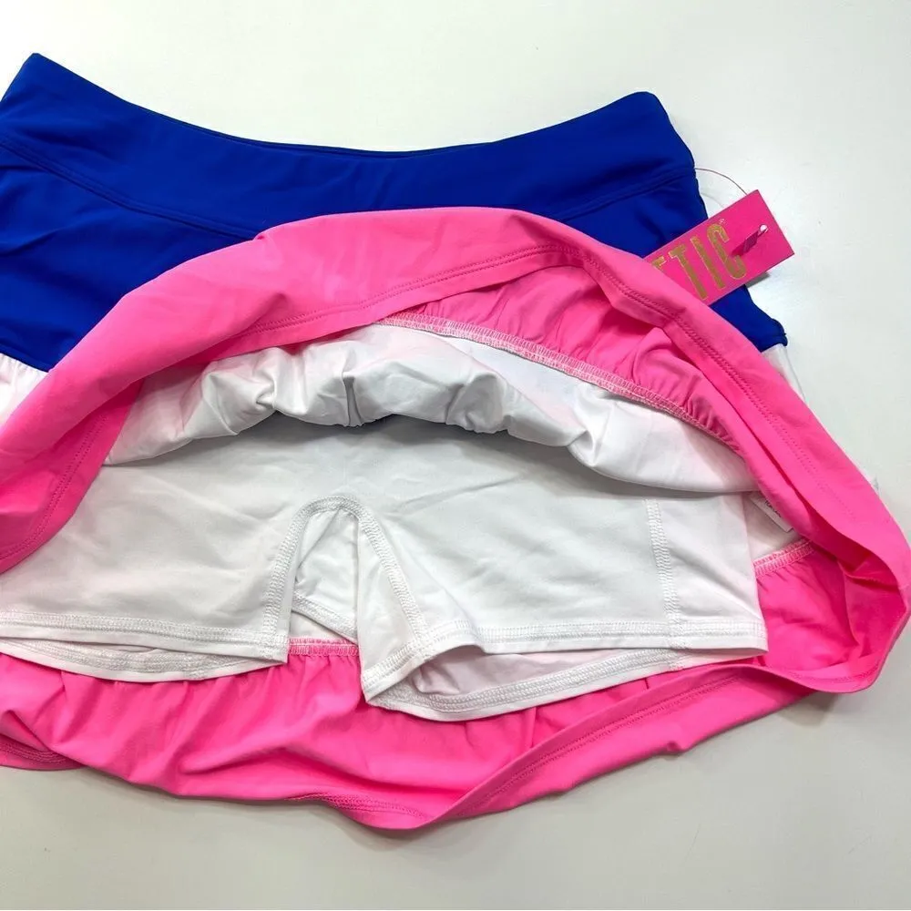 Lilly Pulitzer Luxletic Peachy Skort Blue Grotto Skort Colorblock UPF 50+ XS - Image 5