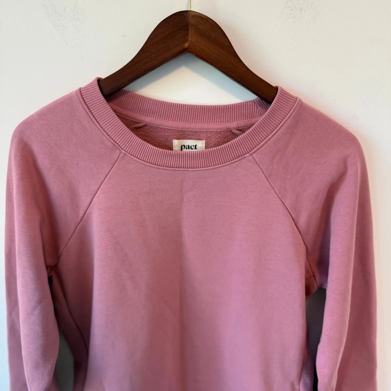Pact‎ Essential Sweatshirt Dress Size M Organic Cotton Pockets Long Sleeve Pink - Image 10