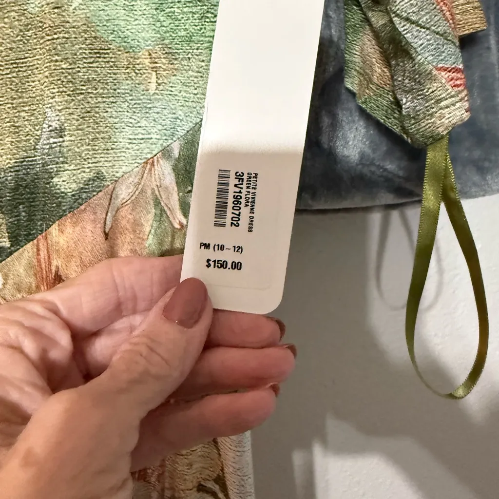 NWT Soft Surroundings Vivienne Dress Green and Pink A-line Maxi Dress - Image 10