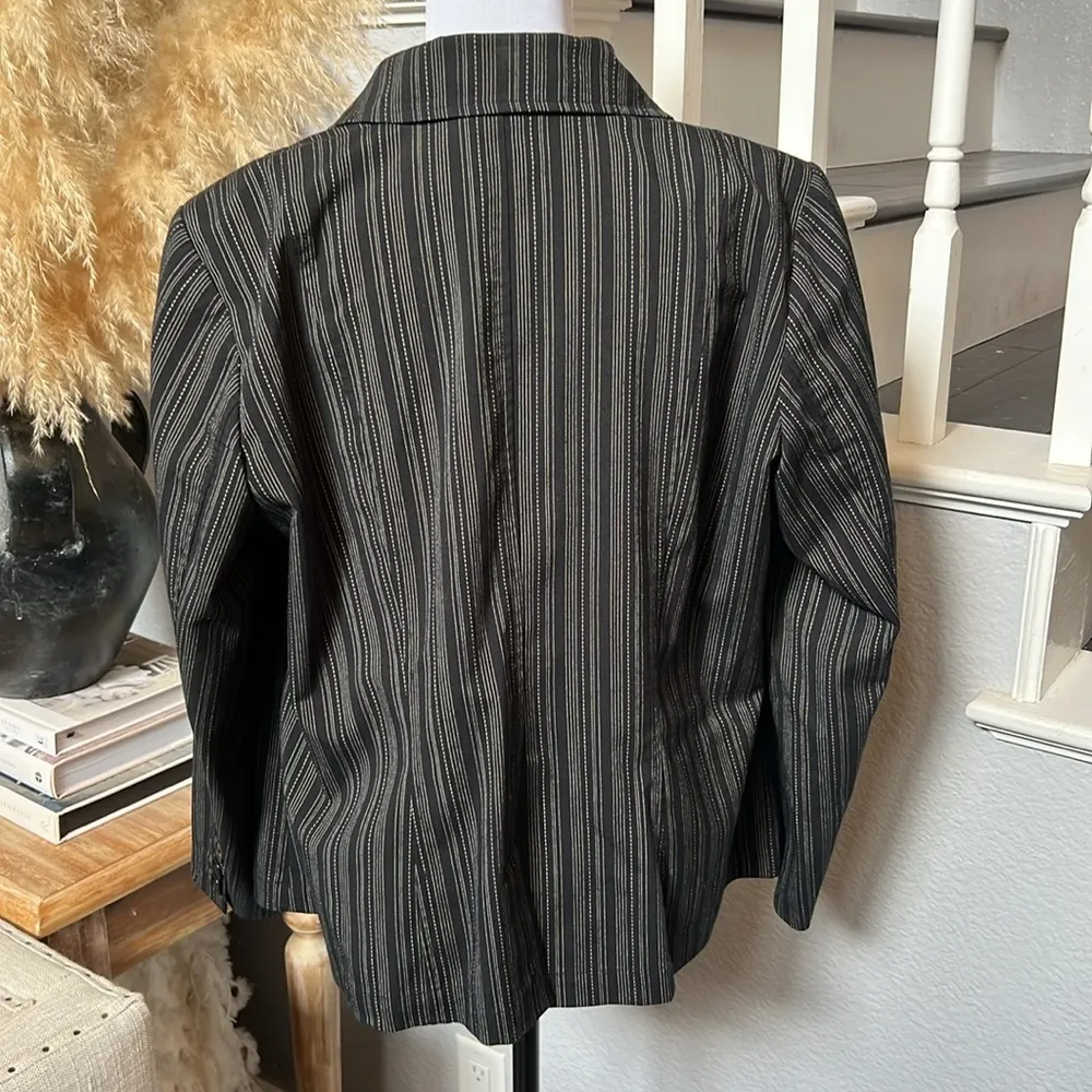 Pinstripe Four Buttoned Blazer Jacket Work Wear Size 14/16W - Image 7