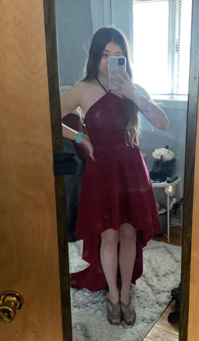 maroon prom dress - Image 2