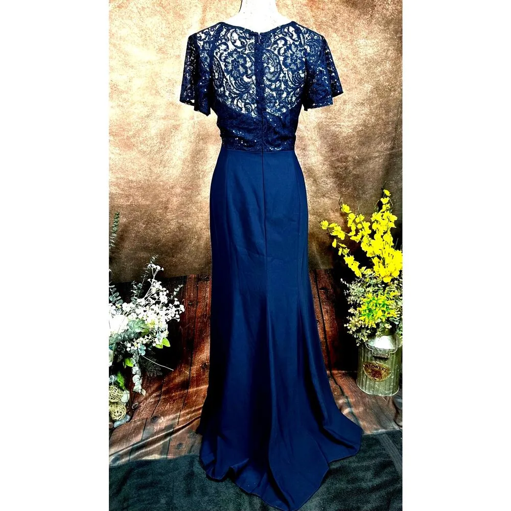Jenny Packham Victorian Sequin Lace & Crepe Trumpet Gown - Image 13