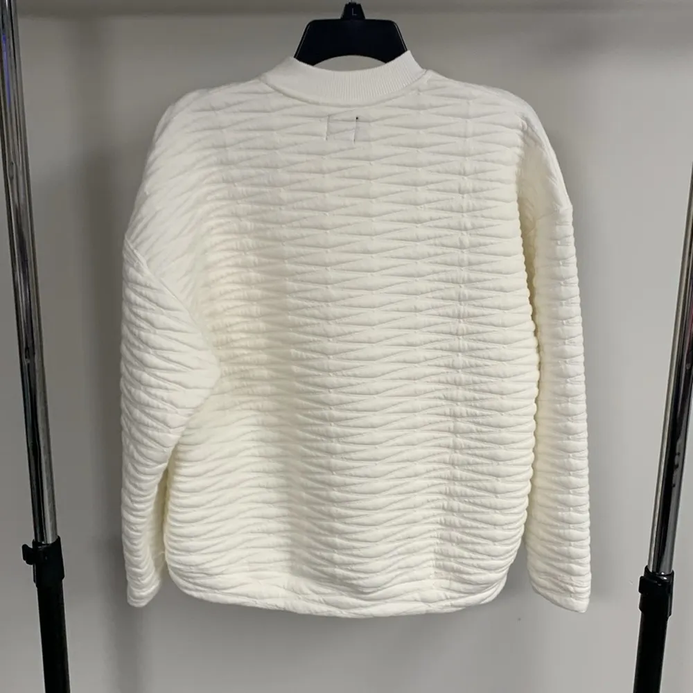 Zara White Quilted Jacket with Rhinestones Size XS - Image 9