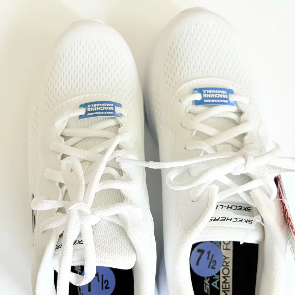 Skechers White Vegan Leather Athletic Sneakers 7.5 NWT - Image 3