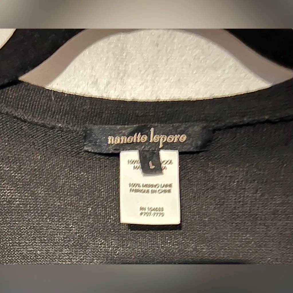 Nanette Lepore 100% Merino Wool Button Front Cardigan‎ Size Large EUC - Image 5