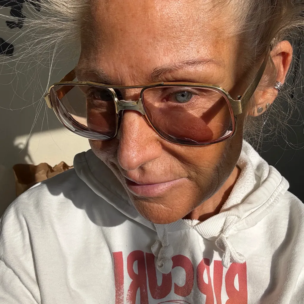 Vintage American optical glasses metal Frame with vintage eel skin leather case Gold - Image 6