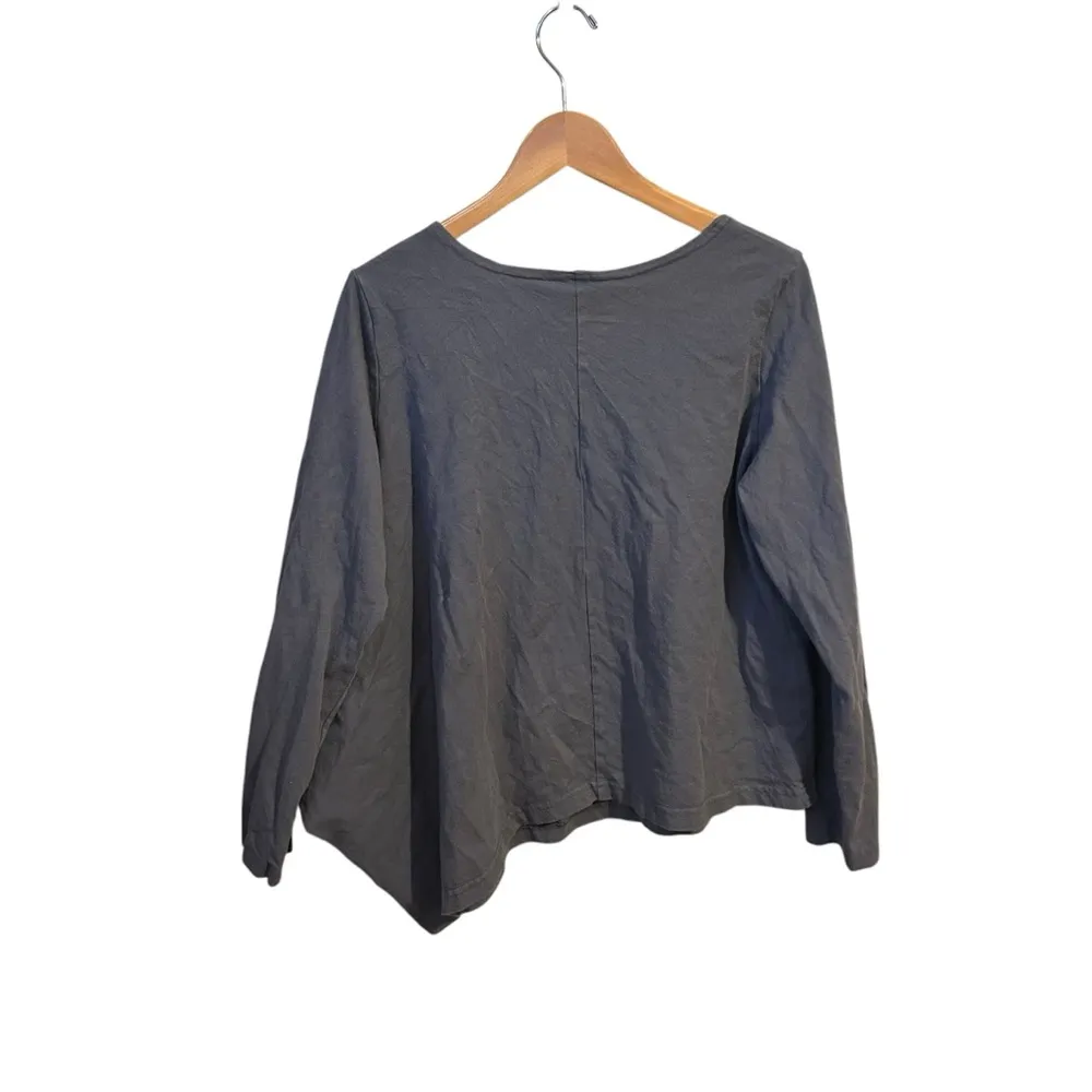 Bryan Walker Funky Side Detail Art To Wear Lagenlook Size Medium Cotton Blouse. - Image 4