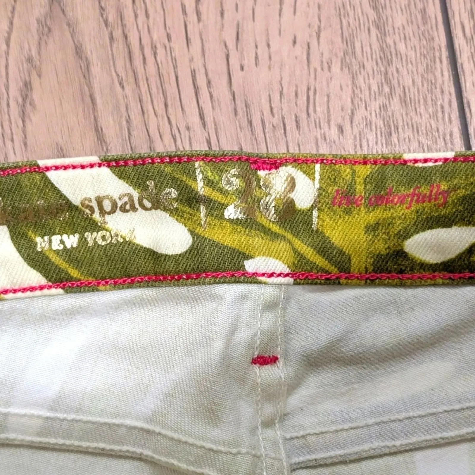 Kate Spade Jeans 28 Broome Street Havana‎ Leaf Green Lime Pants NWT - Image 6