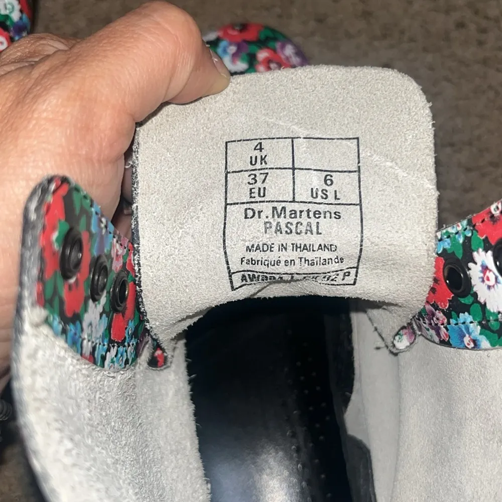 Dr. Martens 1460 Pascal Leather Lace-up Combat‎ Boots Wild Poppy Red Floral 6 - Image 8