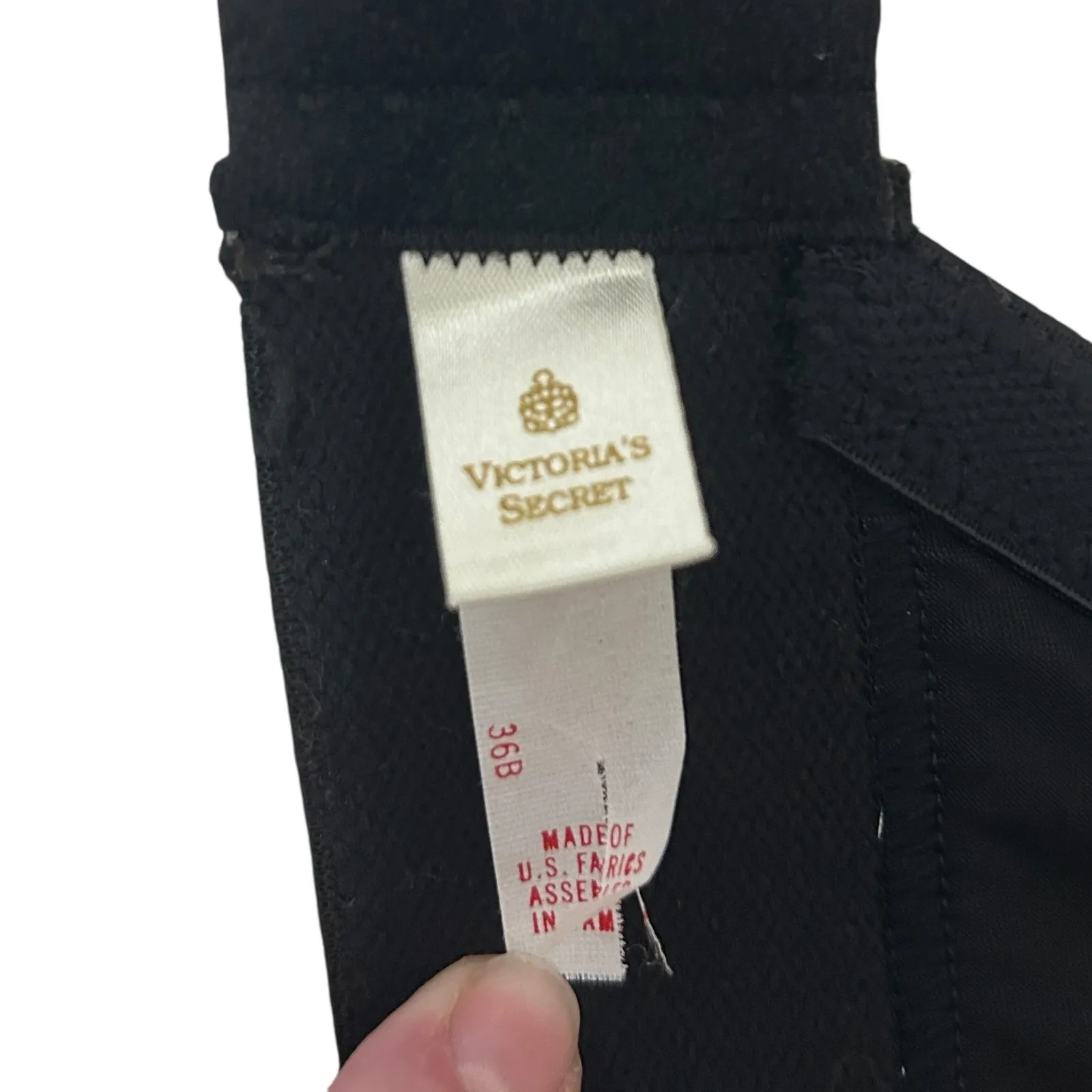 VTG Victorias Secret Black Bustier Corset Top Size 36B Lace Trim Strapless Boned - Image 6