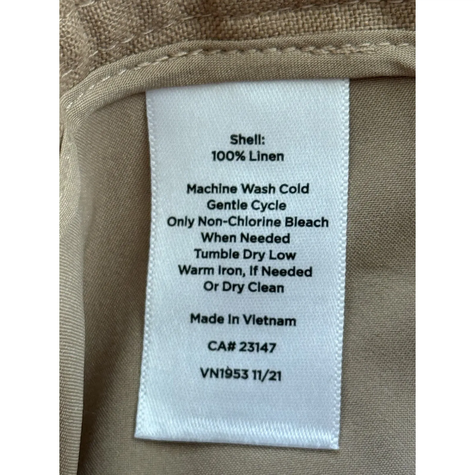 NEW Talbots High-Waist Wide Leg Linen Pants Sailor Buttons Beige 16‎ Lagenlook - Image 5