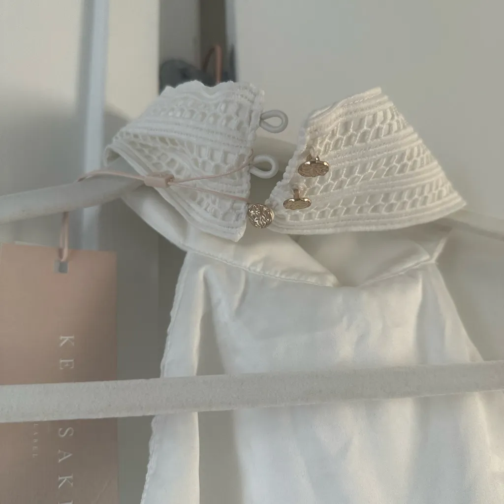 Keepsake White Halter Lace Jumpsuit Size M - Image 12