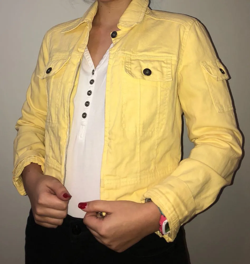 Tommy Hilfiger yellow jean jacket - Image 2