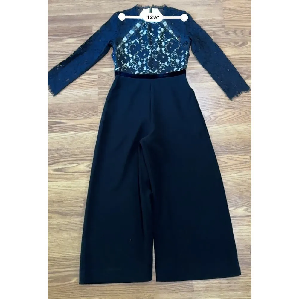 Alexis Classic Jumpsuit XS Black Guipure Lace Ophelia Cropped - Image 8