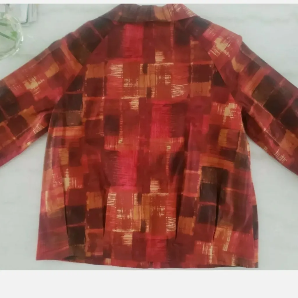 Pendleton red southwestern zip jacket with pockets NWOT - Image 2