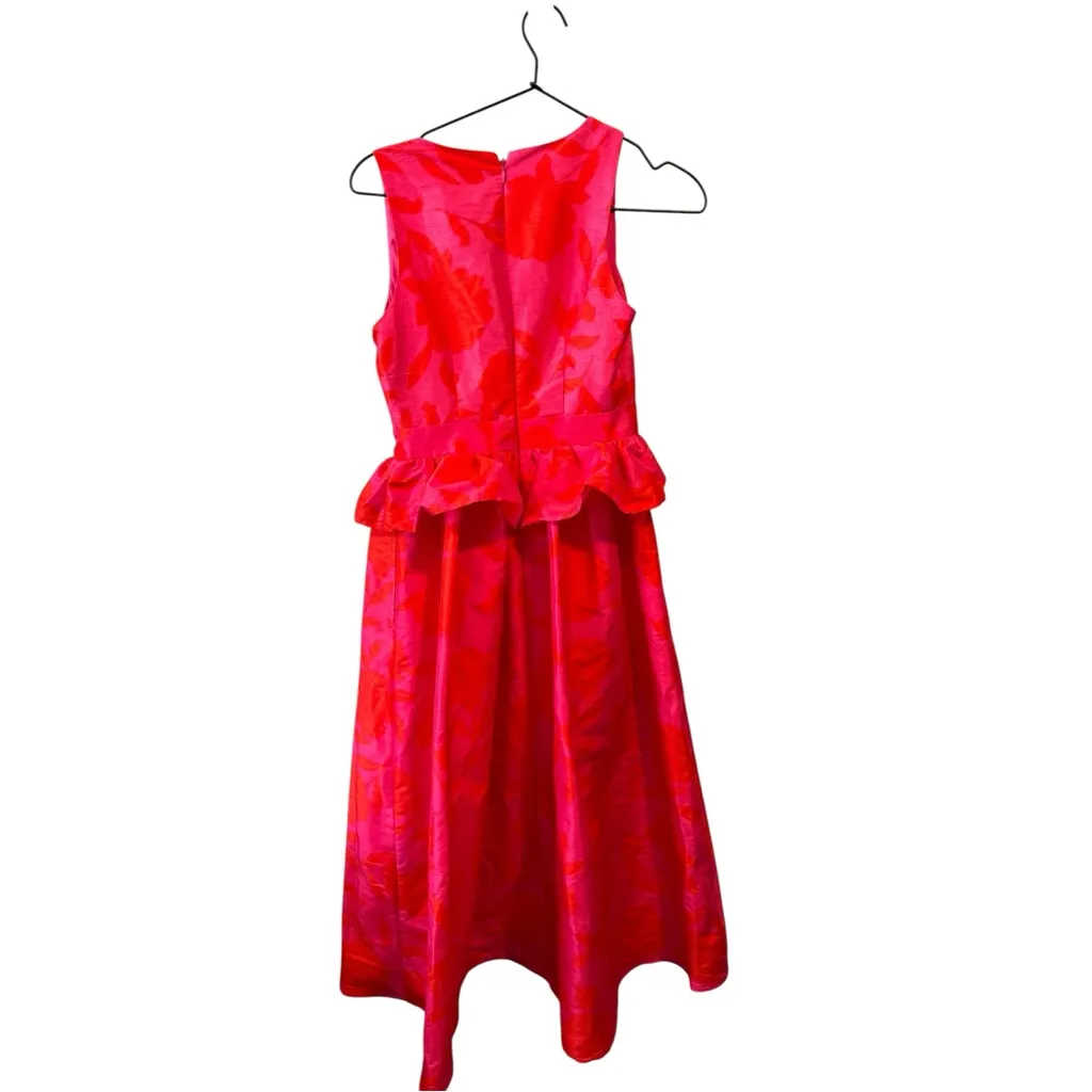 Kate Spade‎ X Target Classic Rose 10 Red Pink Peplum Midi Dress - Image 5